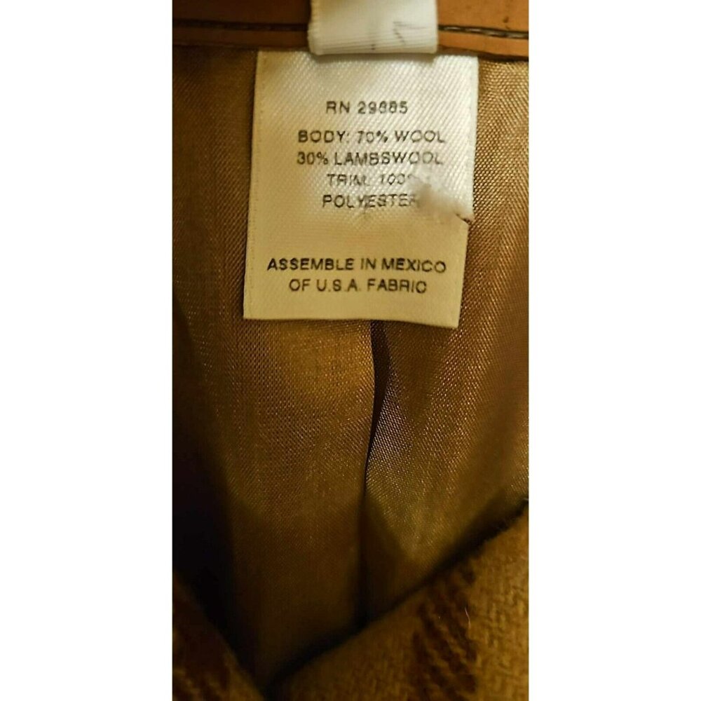 Pendleton Plaid Jacket FLAW Camel Brown Pink Wool & Lambswool  Lined Coat - Picture 12 of 15